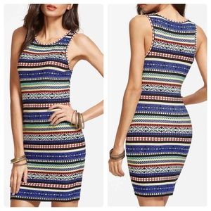 Tribal Print Skinny Tank Dress